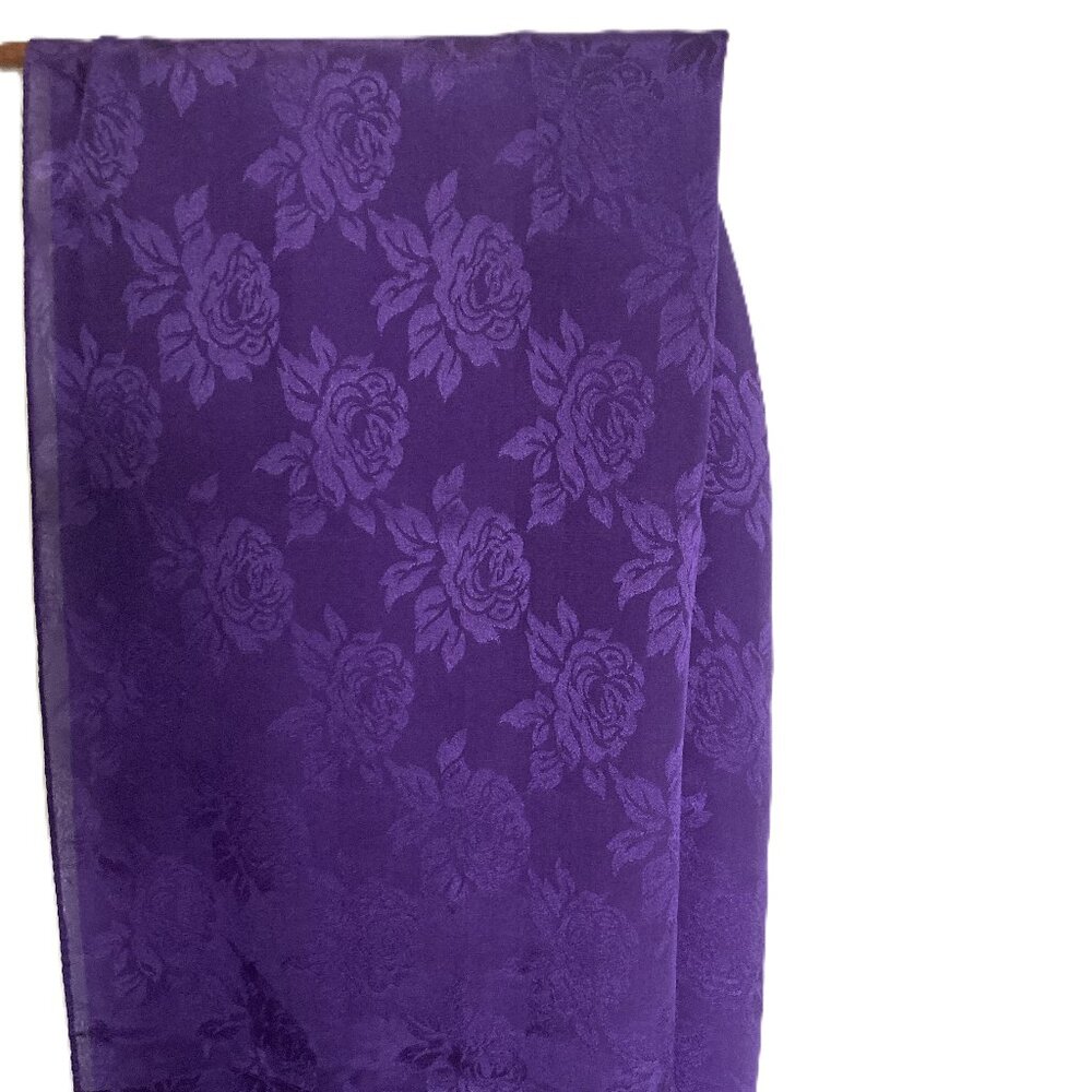 Oscar de la Renta Purple Scarf - 64 inches - Picture 3 of 5